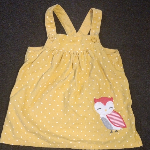 Carter's Other - Yellow Polka Dot Cordoroy Dress with Owl Design